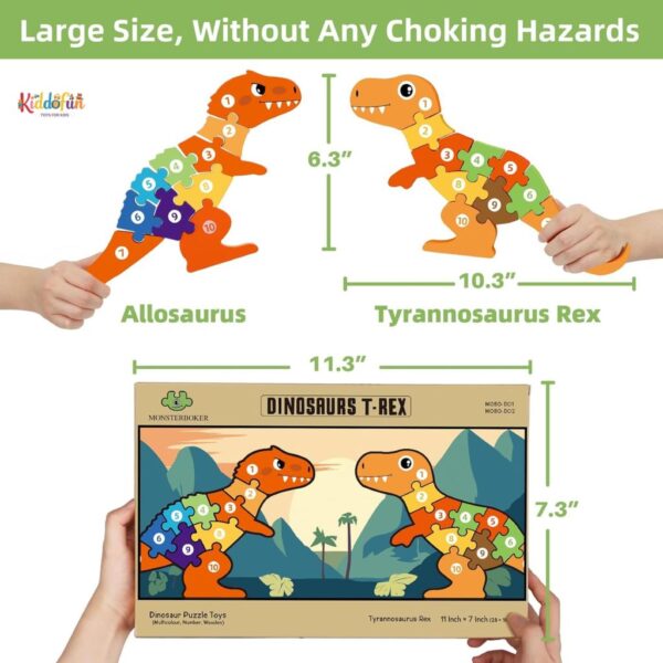 Wooden Dinosaur Puzzles Set for Kids 1