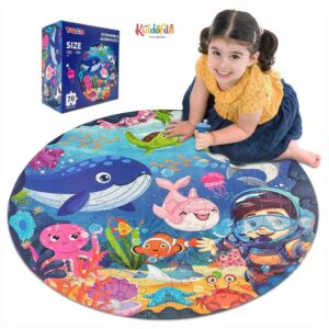 Large 70 Piece Round Ocean Floor Puzzles